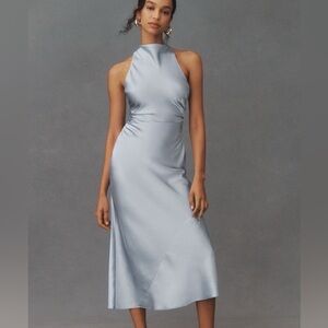 Beautiful Reformation Casette Sleeveless Silk Midi Dress - Blue